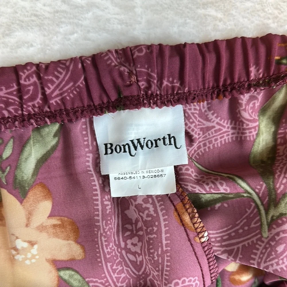 BonWorth A-Line Skirt in Purple and Yellow Floral
